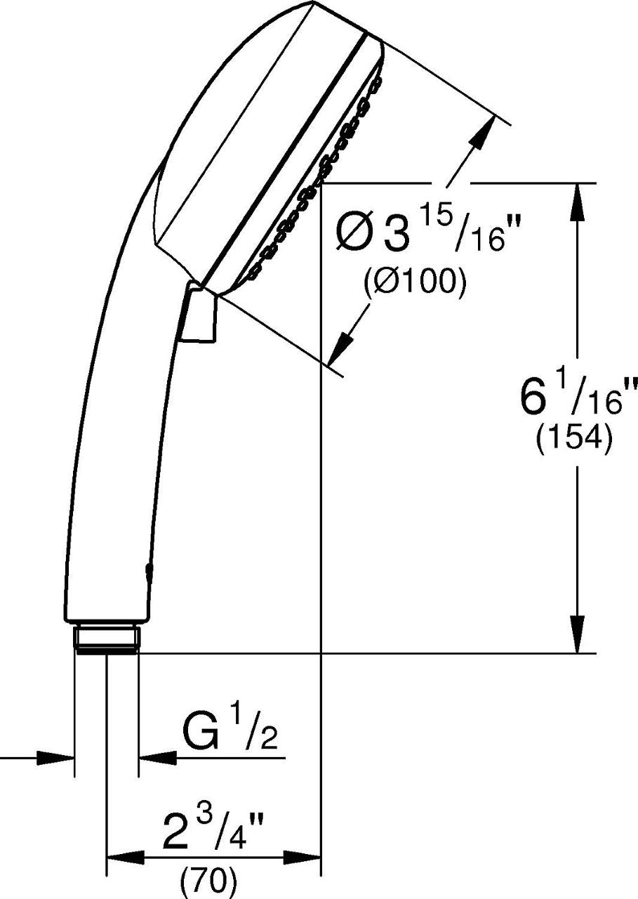 Douchette Grohe Tempesta C100 4 jets Ø 100 mm chromé