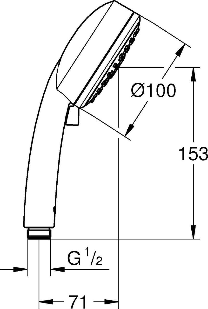 Douchette Grohe Tempesta C100 4 jets Ø 100 mm chromé
