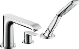 Mitigeur bord baignoire 3 trous Hansgrohe Metris saillie 194 mm chromé