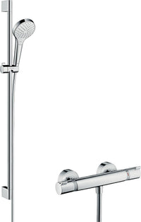 Hansgrohe Croma Select S Vario Shower Thermostat with 900mm Bar, 110mm Hand Shower, Chrome