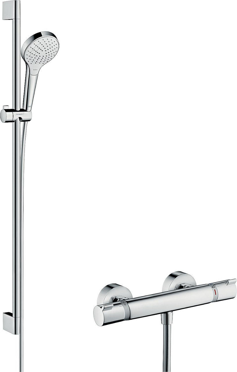 Hansgrohe Croma Select S Vario Shower Thermostat with 900mm Bar, 110mm Hand Shower, Chrome