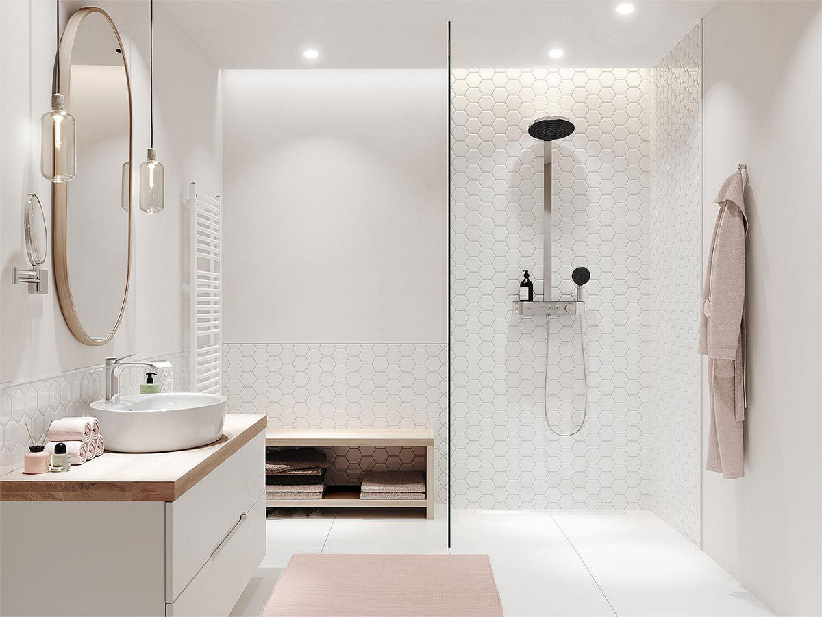 Hansgrohe Pulsify 260 2jet ShowerSystem with thermostat, Ø 260 mm chrome overhead shower