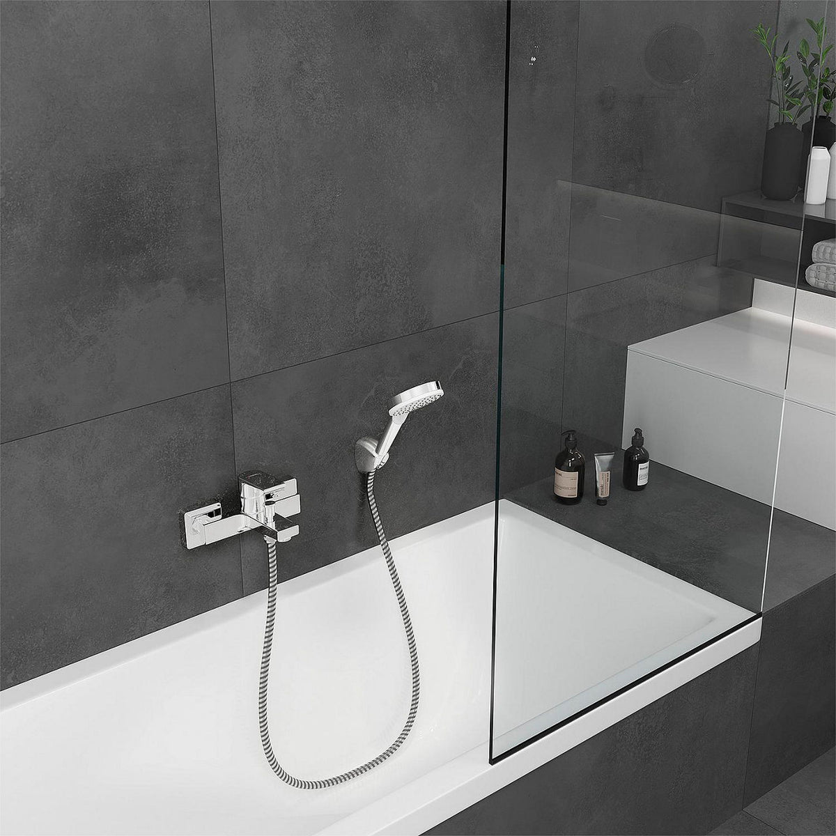 Mitigeur bain/douche apparent Hansgrohe Vernis Shape saillie 166 mm chromé