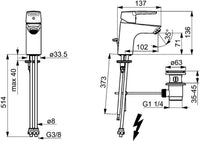 Mitigeur de lavabo Hansa Hansapolo saillie 103 mm chromé
