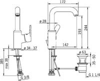 Mitigeur de lavabo Hansa Hansaprimo saillie 142 mm chromé