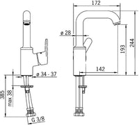 Mitigeur de lavabo Hansa Hansaprimo saillie 142 mm chromé