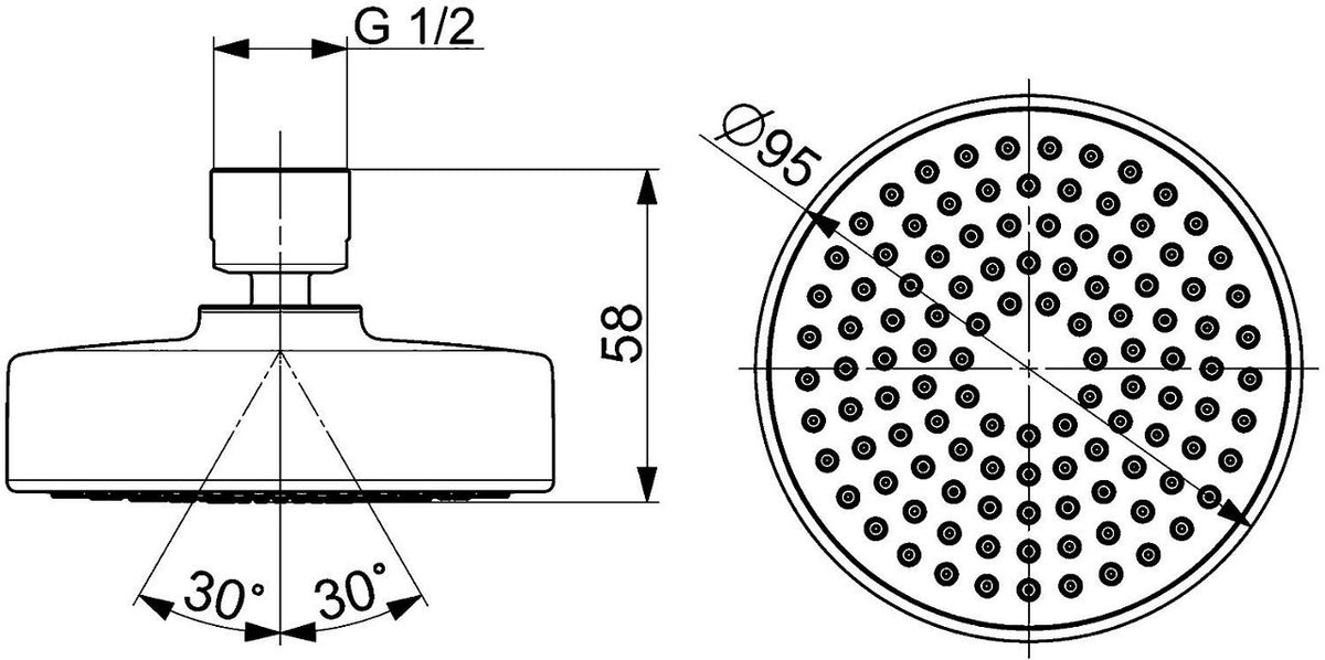 Pomme de douche Hansa Hansabasicjet 1 jet Ø 95 mm chromé