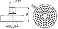Pomme de douche Hansa Hansabasicjet 1 jet Ø 95 mm chromé