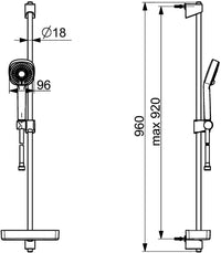 Kit de douche Hansa Basicjet Style barre 764 mm 3 jets chrome