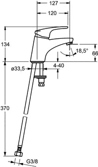 Mitigeur de lavabo Hansa Hansamix saillie 127 mm chromé