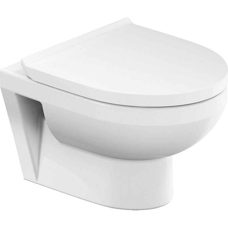 WC suspendu à fond creux Duravit No.1 Compact, sans bride de rinçage, Ausl. 480mm, blanc