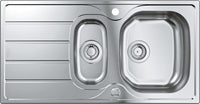 Évier inox Grohe K200 avec 1,5 bac réversible lxp: 965x500 mm