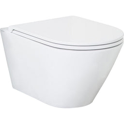 Pack combiné Jacui WC suspendu à fond creux sans bride de rinçage avec WC abattant softclose