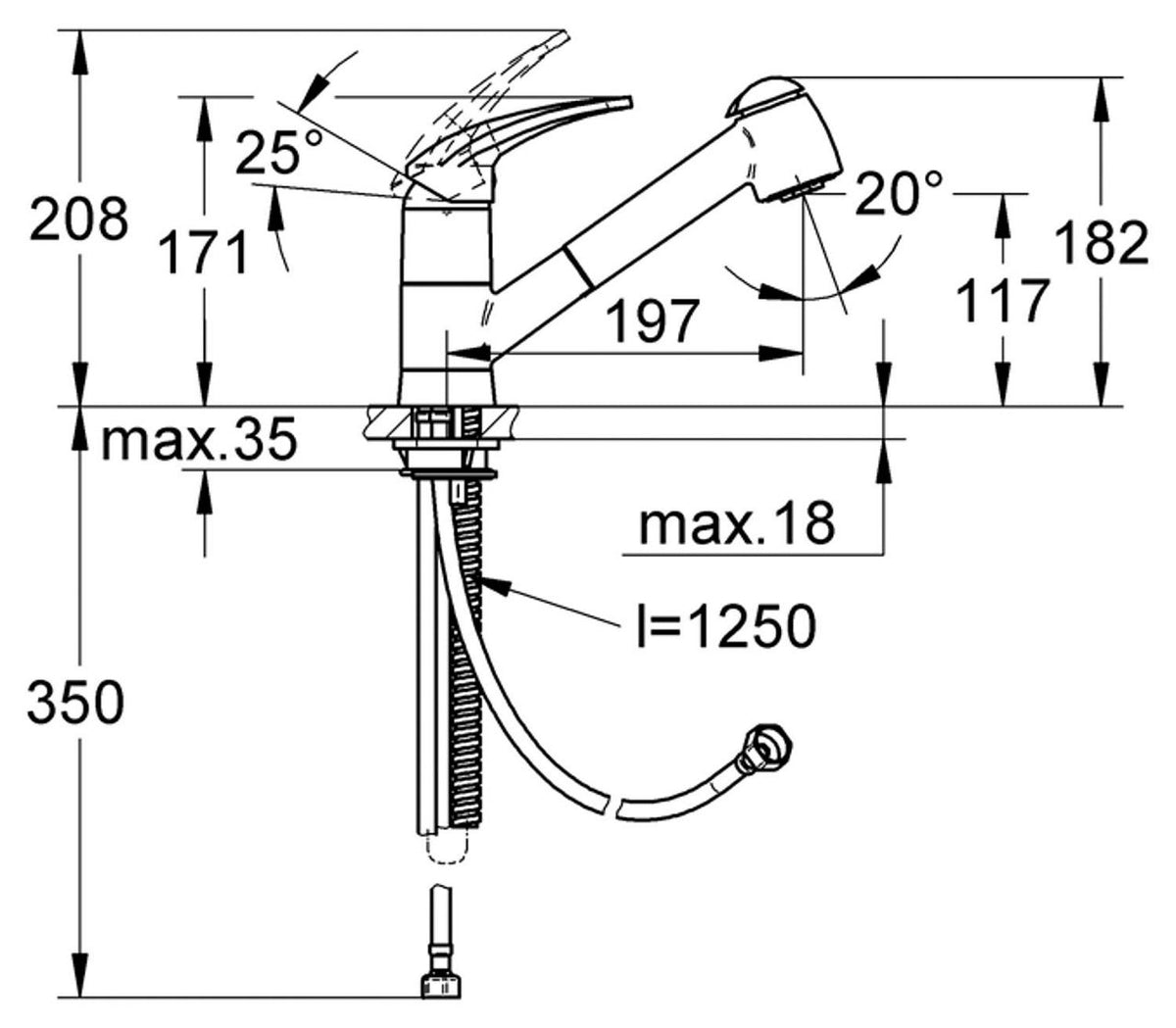 Mitigeur évier Swingo² avec douchette extractible