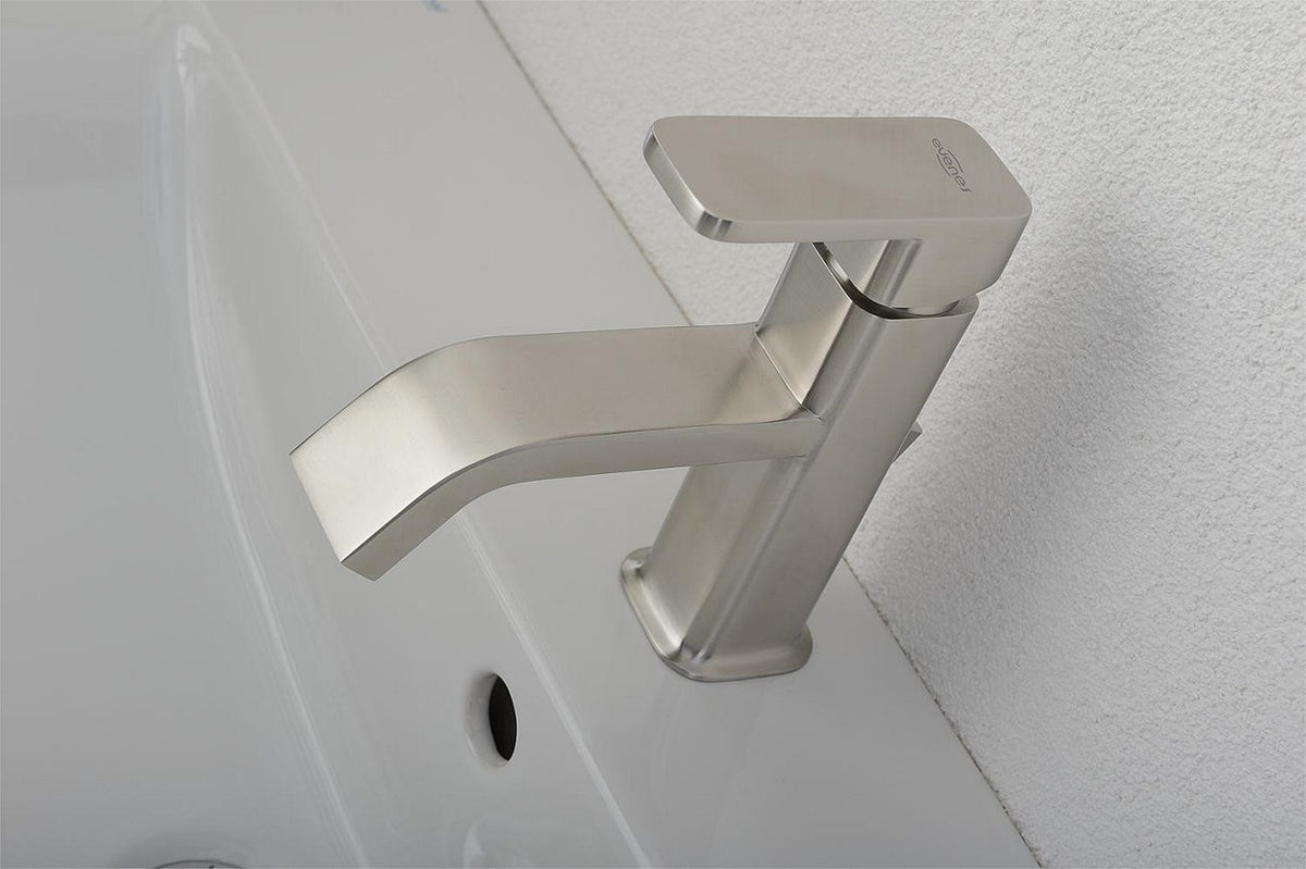Mitigeur de lavabo Evenes Cubo saillie 140mm inox mat