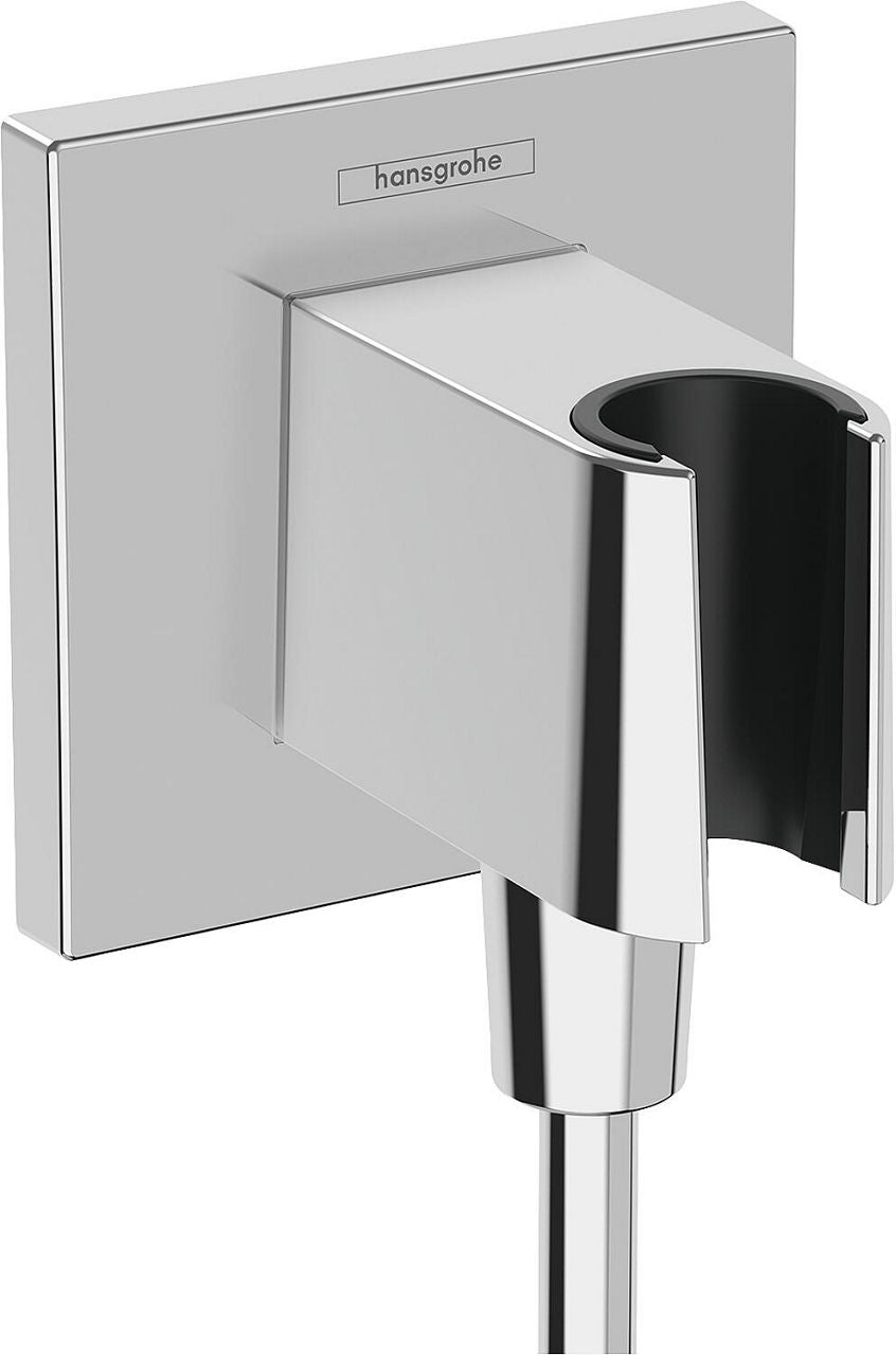 Coudes de raccordement mural Hansgrohe FixFit E Porter avec support de douchette