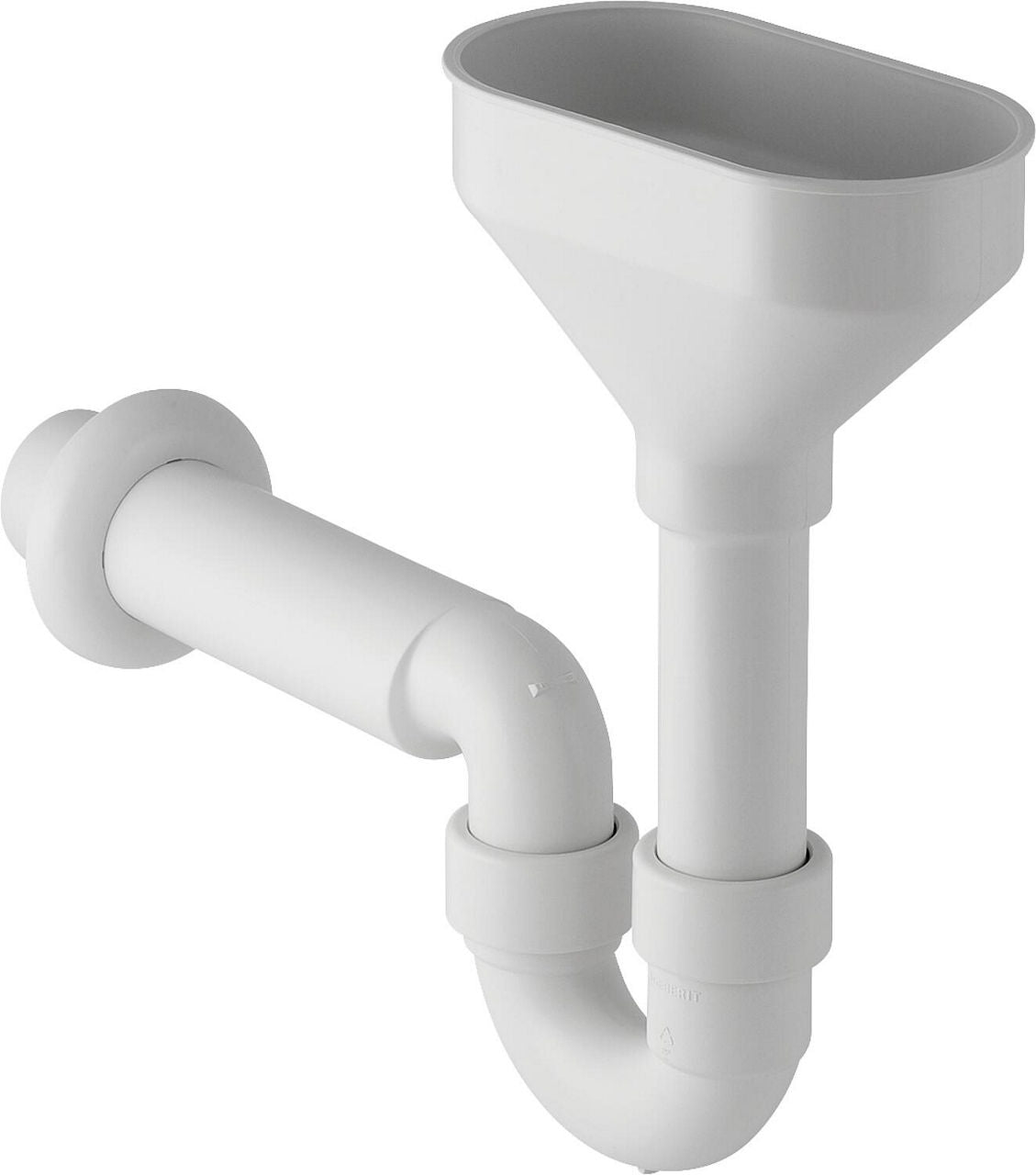Siphon entonnoir Geberit avec rosace murale