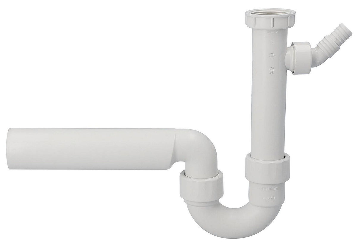 Siphon de rinçage Geberit 1 1/2" DN40/DN50 avec embout tuyau Ø 19-23 mm