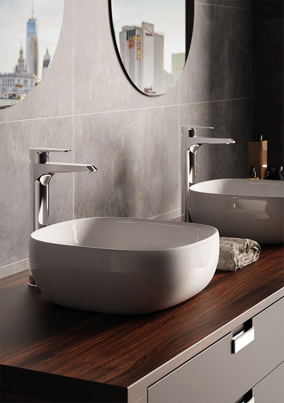 Mitigeur de lavabo Evenes Tabay en laiton saillie 95mm