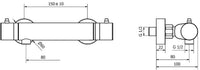 Thermostatique douche apparent Dali chromé saillie 71 mm