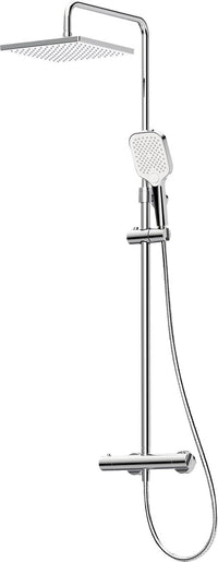 Muun quadratische Thermostat-Duschsäule mit 250x250 mm Kopfbrause, Chrom