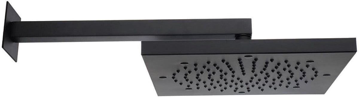 Pomme de douche Cube evenes, noir mat, 210 x 210 mm, acier inoxydable