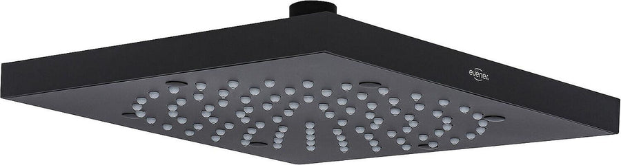 Pomme de douche Cube evenes, noir mat, 210 x 210 mm, acier inoxydable