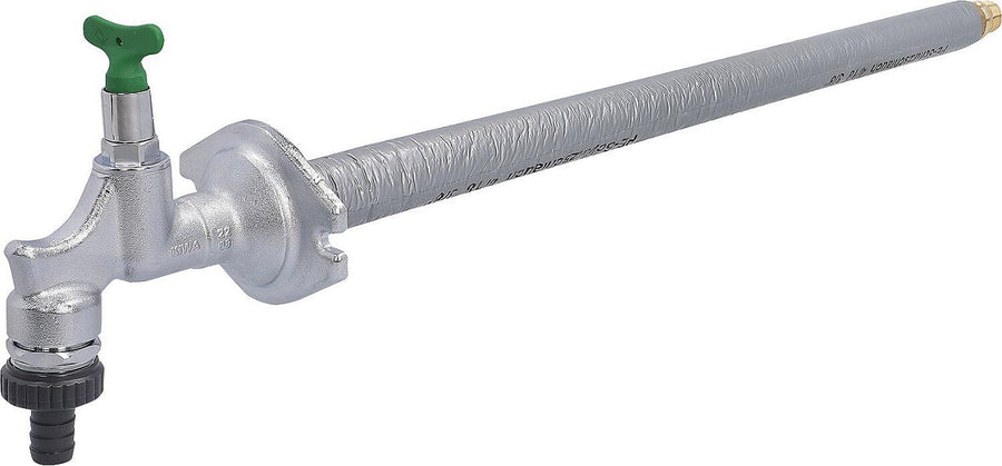 Vanne murale extérieure AIPS SEPP antigel avec clé à pipe tête chromée avec RV et RB DN 15 L=500 mm