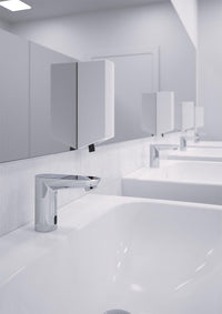Robinetterie de lavabo infrarouge Grohe Euroeco CE chromée saillie 100mm