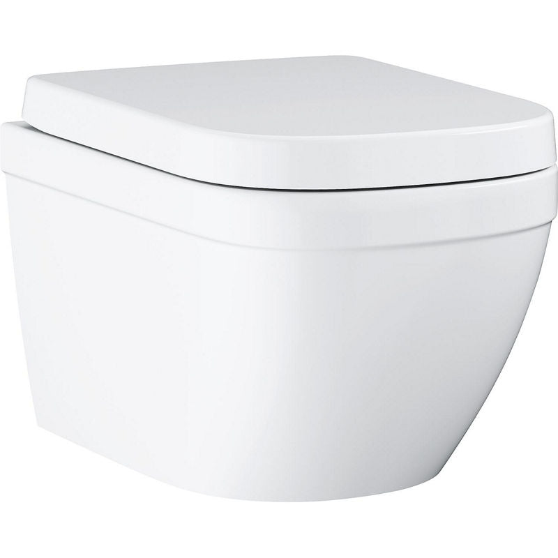 Pack combiné Grohe Euro sans bride de rinçage céramique blanc, Abattant WC fermeture douce, démontage rapide