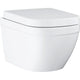 Pack combiné Grohe Euro sans bride de rinçage céramique blanc, Abattant WC fermeture douce, démontage rapide