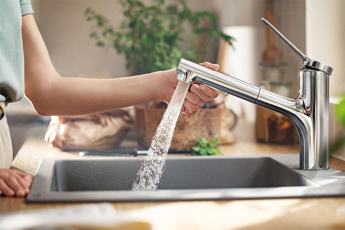 Mitigeur d'évier Hansgrohe Zesis M33 150 avec douchette extractible