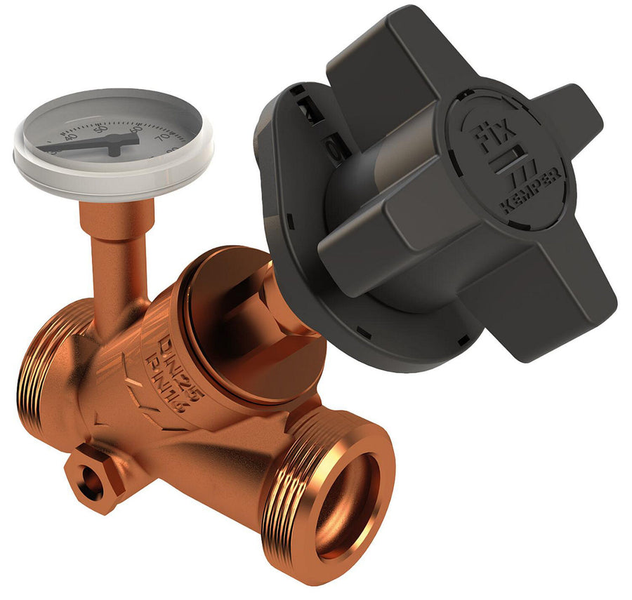 Vanne de régulation de circulation Kemper Multi-Fix-Plus, avec bouchon de vidange