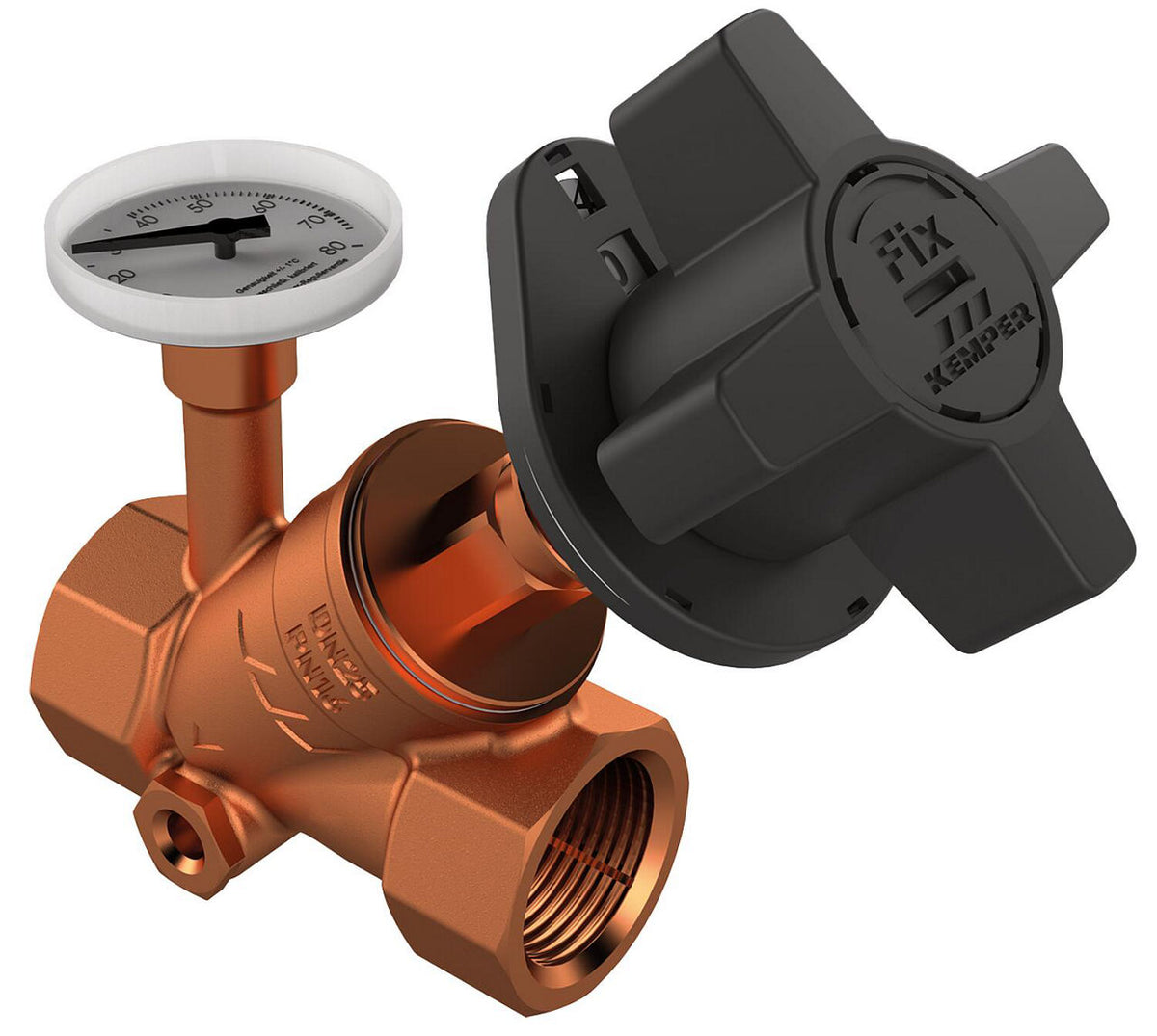 Vanne de régulation de circulation Kemper Multi-Fix-Plus, avec bouchon de vidange