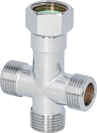 Raccord en croix inégal DN10 (3/8") chromé laiton