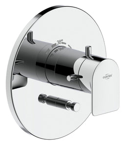 Thermostatique bain-douche encastré Nomoro rosace Ø 178 mm chromé
