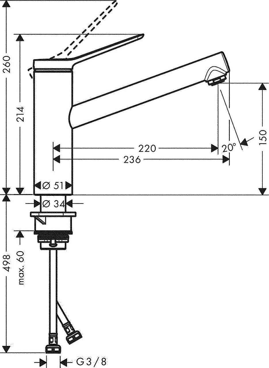 Mitigeur d'évier Hansgrohe Zesis M33 150