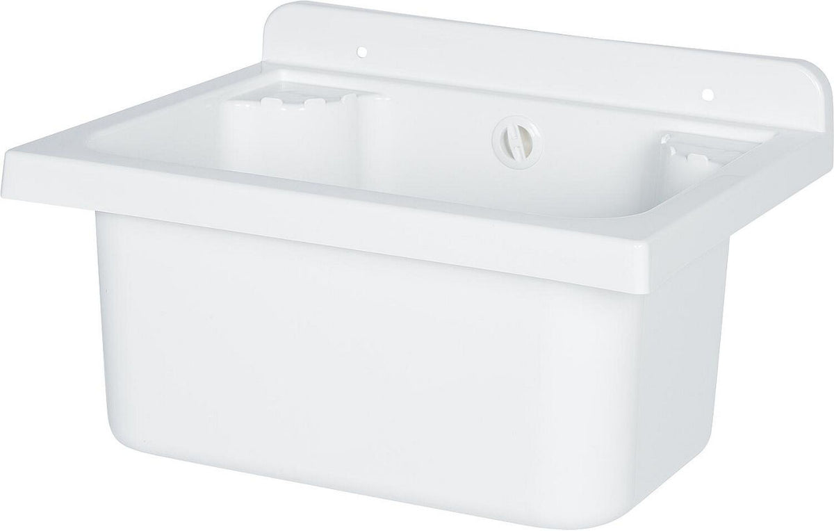 Déversoir "Mini" plastique blanc avec banquette de robinet