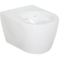 WC suspendu à fond creux AIMERA Compact sans bride de rinçage L x H x P : 355x330x485 mm céramique blanc