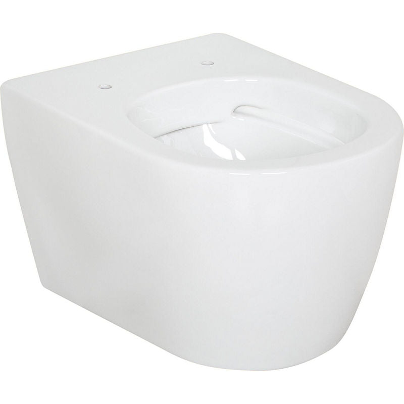 WC suspendu à fond creux AIMERA Compact sans bride de rinçage L x H x P : 355x330x485 mm céramique blanc