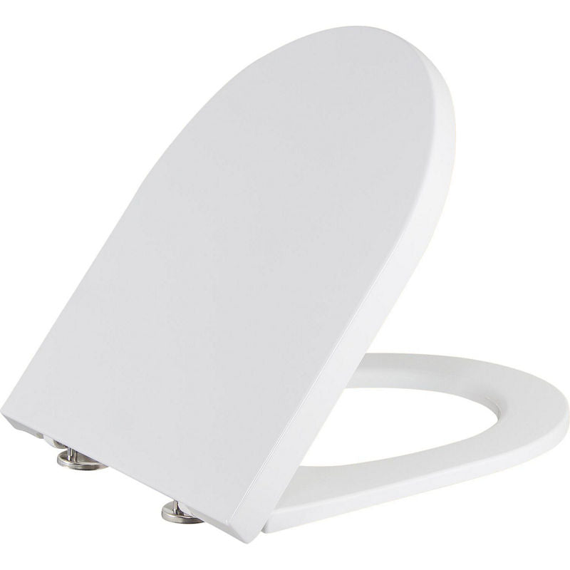 Abattant WC AIMERA Compact fermeture douce duroplaste blanc charnière inox