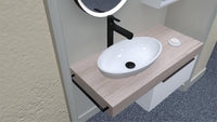 Mitigeur de lavabo Evenes Enzan Nero saillie 182mm noir mat