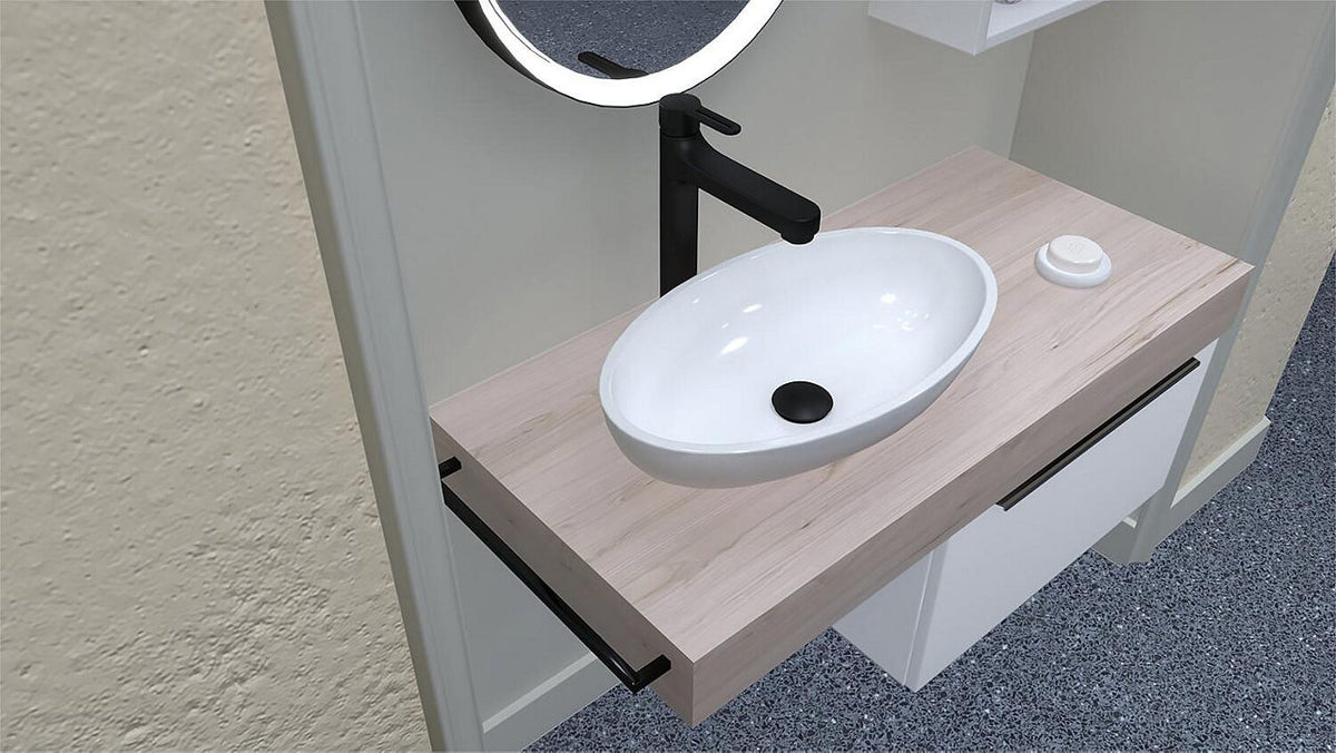 Mitigeur de lavabo Evenes Enzan Nero saillie 182mm noir mat