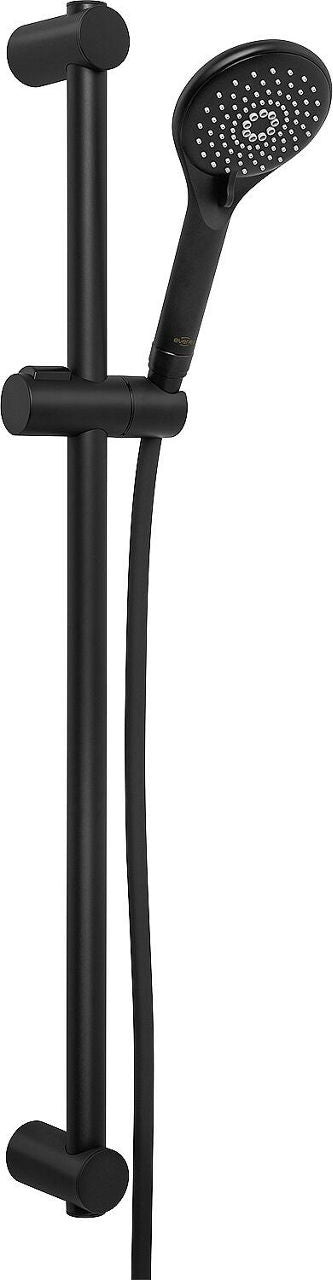 Kit de douche avec barre 90cm Evros noir mat