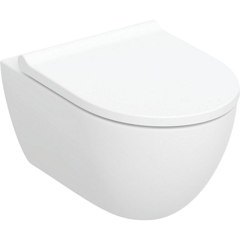 Pack combiné Geberit Acanto WC suspendu à fond creux, blanc, sans bride de rinçage Abattant WC fermeture douce, démontage rapide, TurboFlush