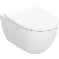Pack combiné Geberit Acanto WC suspendu à fond creux, blanc, sans bride de rinçage Abattant WC fermeture douce, démontage rapide, TurboFlush, KeraTect