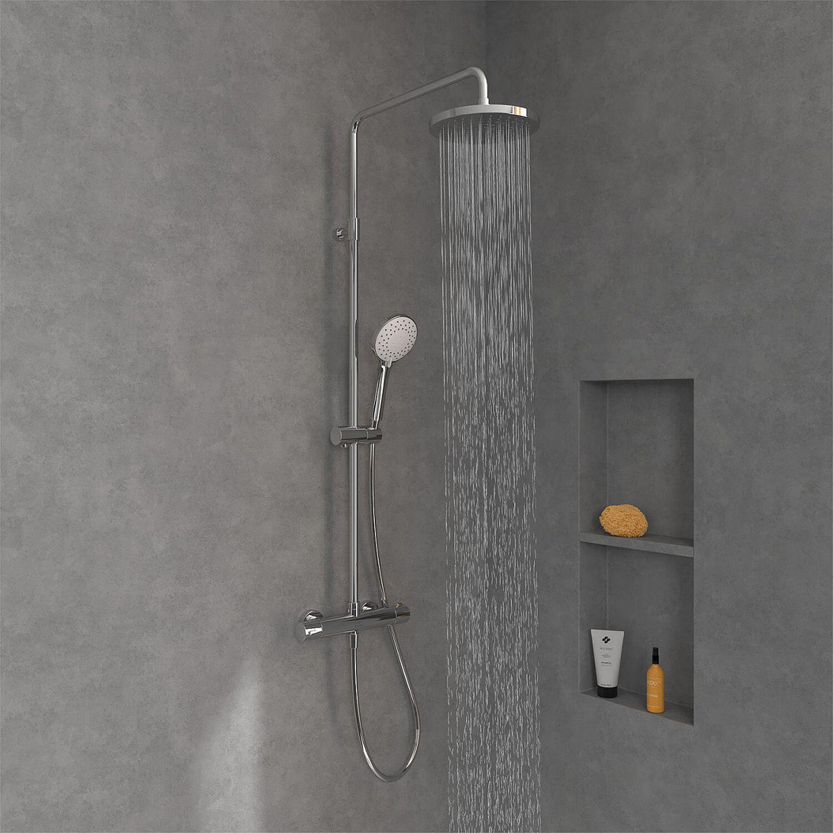 Villeroy & Boch Universal Showers Thermostat-Duschsäule, 230mm Kopfbrause, Chrom
