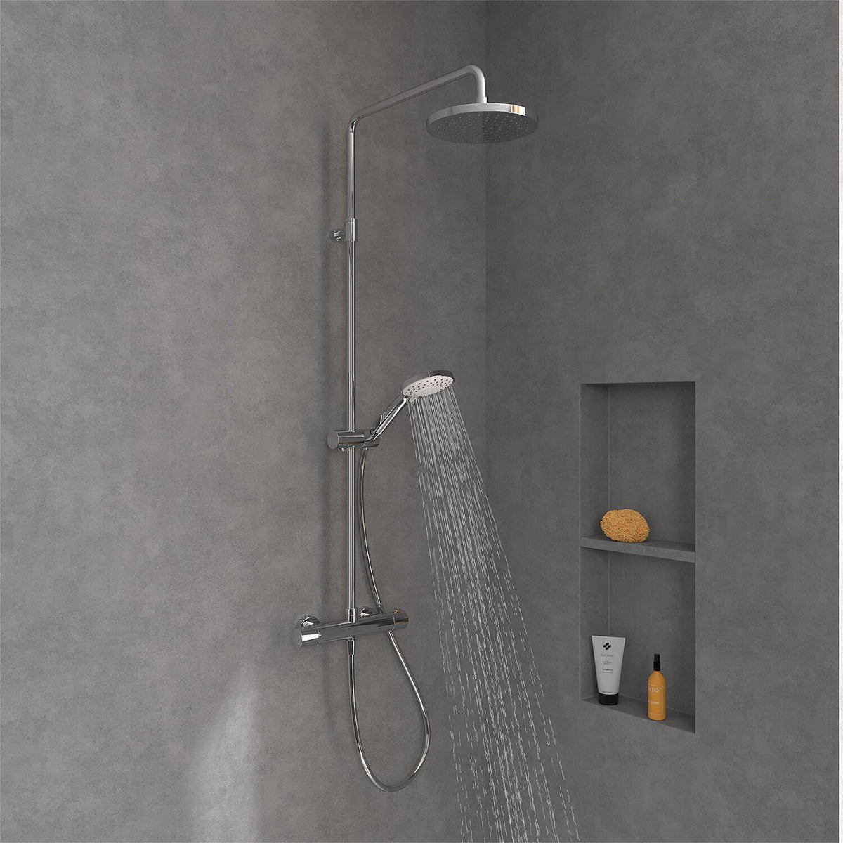 Villeroy & Boch Universal Showers Thermostat-Duschsäule, 230mm Kopfbrause, Chrom