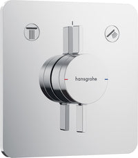 Mitigeur encastré Hansgrohe DuoTurn E 2 sorties chromé rosace Ø 155 mm