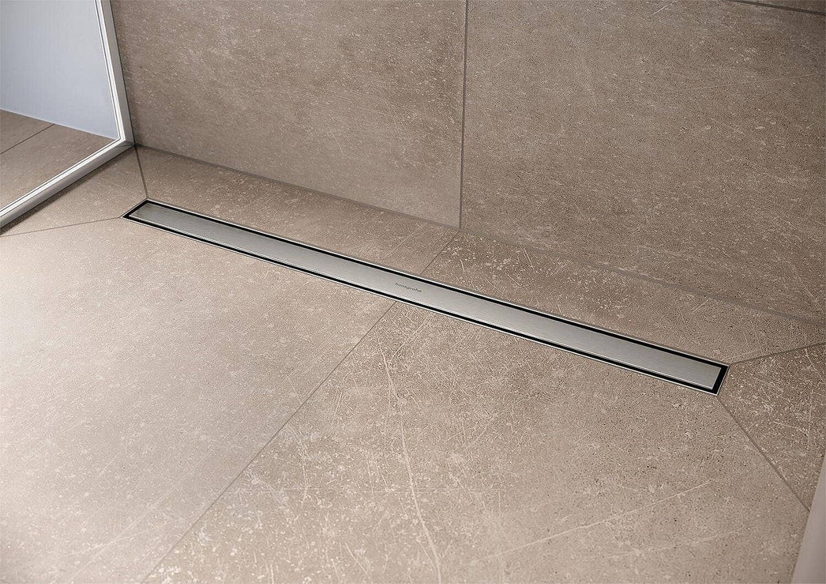 Kit complet RainDrain Compact Hansgrohe pour installation plate, pouvant être carrélé